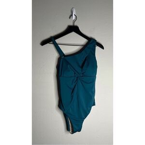 Swimsuits For All Teal Twist Front One-Piece Swimsuit Size 6